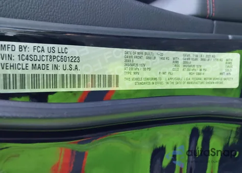 2023 Dodge Durango R/T Plus Awd from USA, damaged, VIN 1C4SDJCT8PC601223